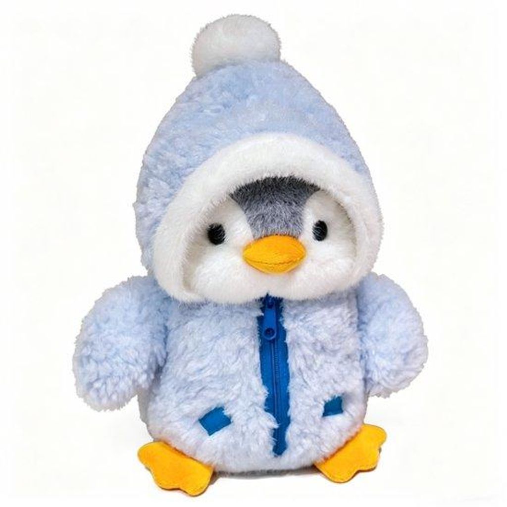 Plüsch Pinguin 25cm – Niedlicher Pinguin mit Fleece Jacke & Produktbild 