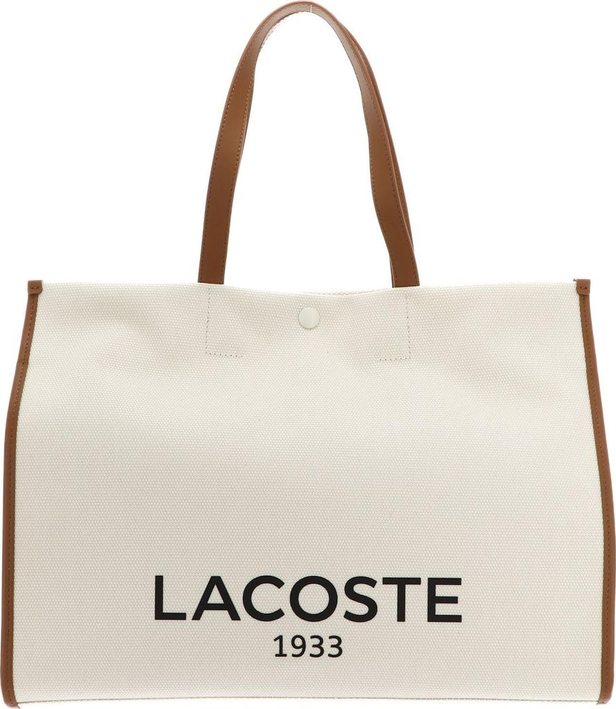 LACOSTE Schultertasche Shopper Heritage Canvas Shopping Bag Natural Tan creme