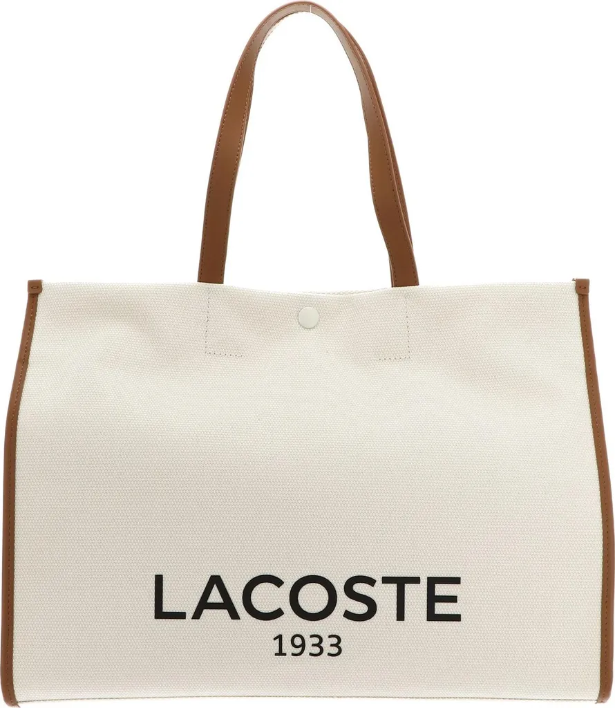 Sac Shopper Lacoste en Toile Canvas Heritage Shopping Bag Coloris Écru