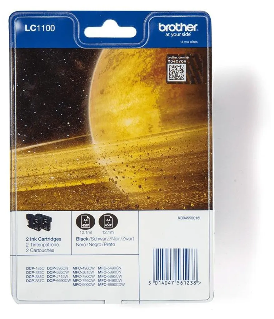 Cartouche Brother LC1100BKBP2 Pack de 2 Noir Original pour Imprimante