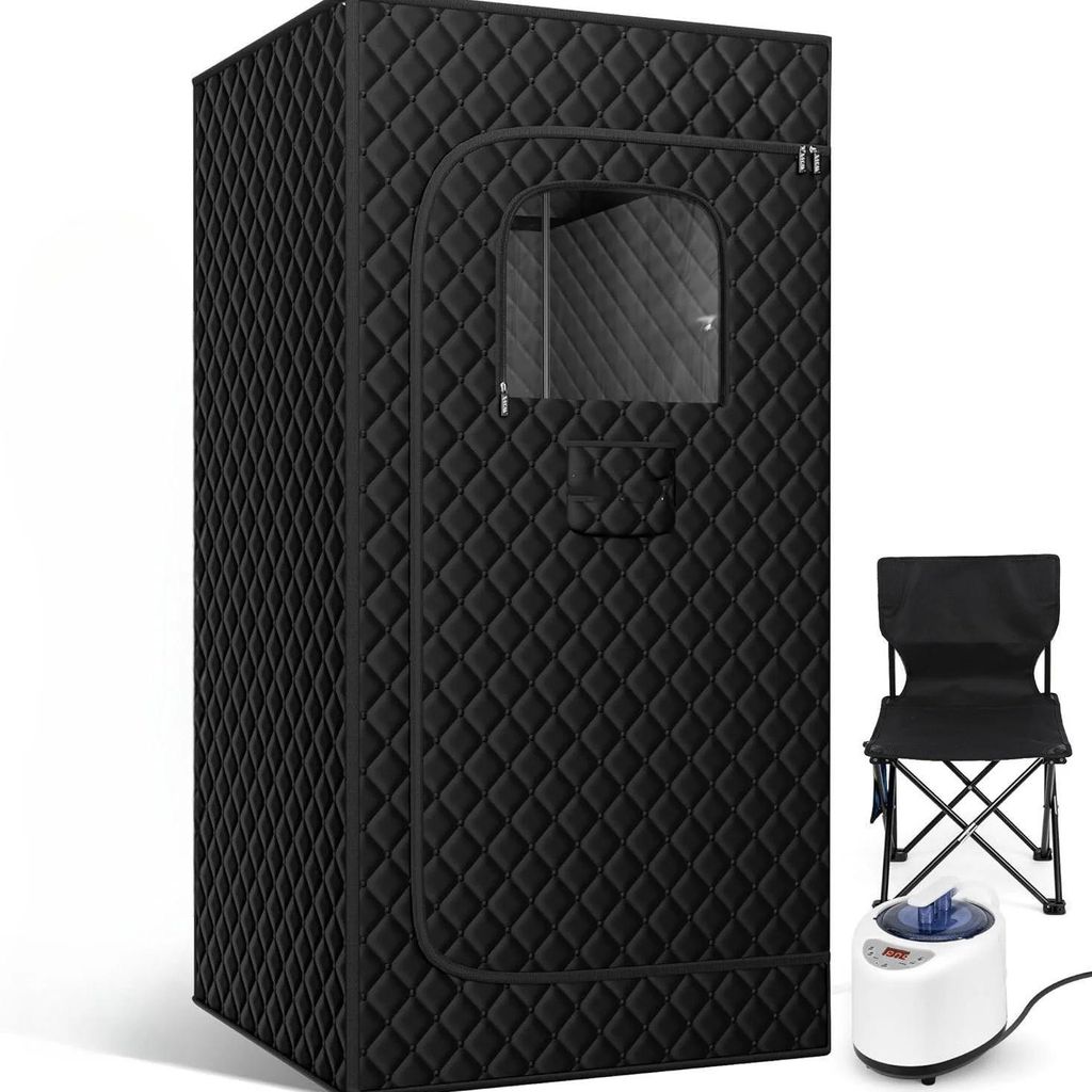 Tragbare Dampfsauna - Saunazelt für Zuhause - Großformat - 2,6 l Dampfgenerator - Mit Stuhl - Abnehmen, Detox & Hautpflege