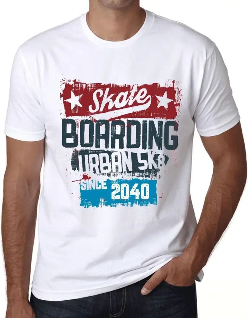 Herren Grafik T-Shirt Urbanes Skateboard seit 2040 – Urban Skateboard Since 2040 – Öko-Verantwortlich Vintage Jahrgang Kurzarm Lustige Druck