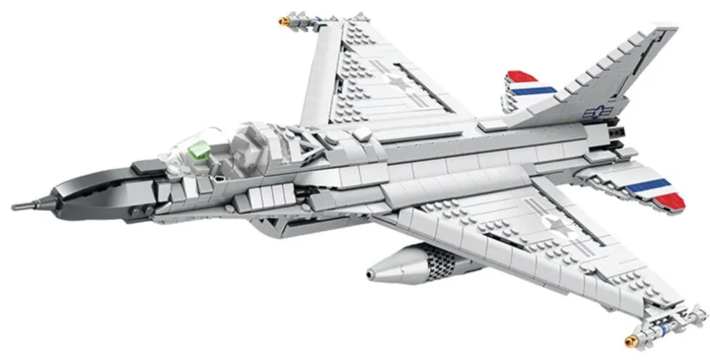 F-16 Fighting Falcon en Briques : Maquette Réaliste Sans Colle ni Peinture