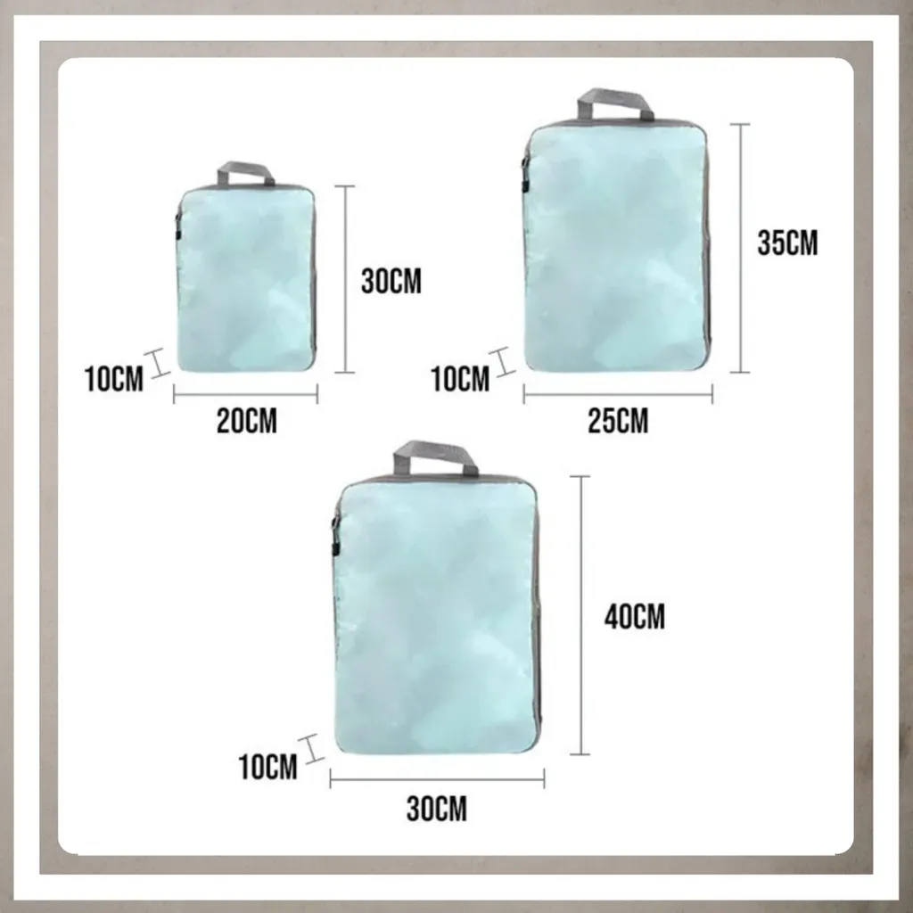 Organizer Valigia per Famiglie - Set 3 Cubi Compressione Anti-Macchia - 6