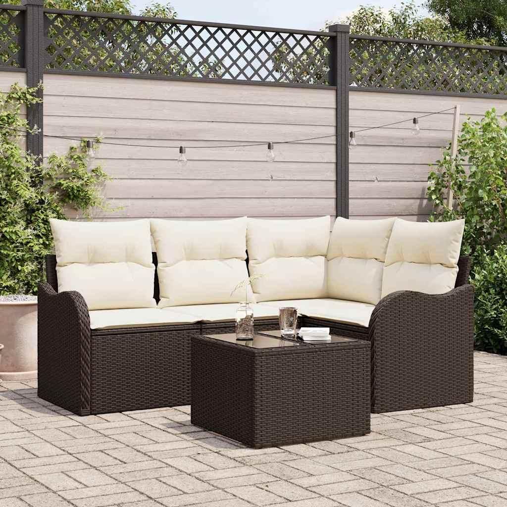 Maison Exclusive - Gartensofa-set Braun Poly-Rattan