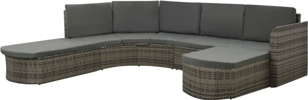 "2026 Promotion" 4-tlg. Garten-Lounge-Set - Sitzgruppe - mit Auflagen Poly Rattan Grau - Gartenmöbelset CC5820