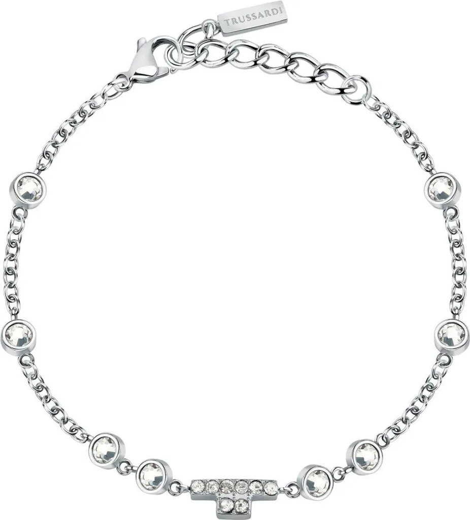 Gourmette femme en acier et cristaux scintillants - Bracelet T-Logo