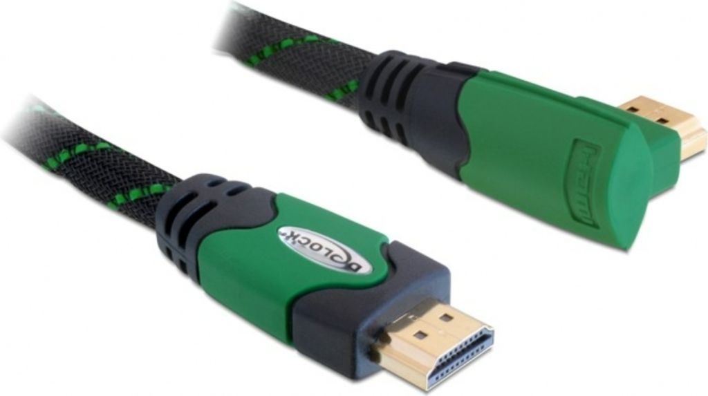 DELOCK HDMI Kabel Ethernet A -> A St/St 3.00m 90° rechts