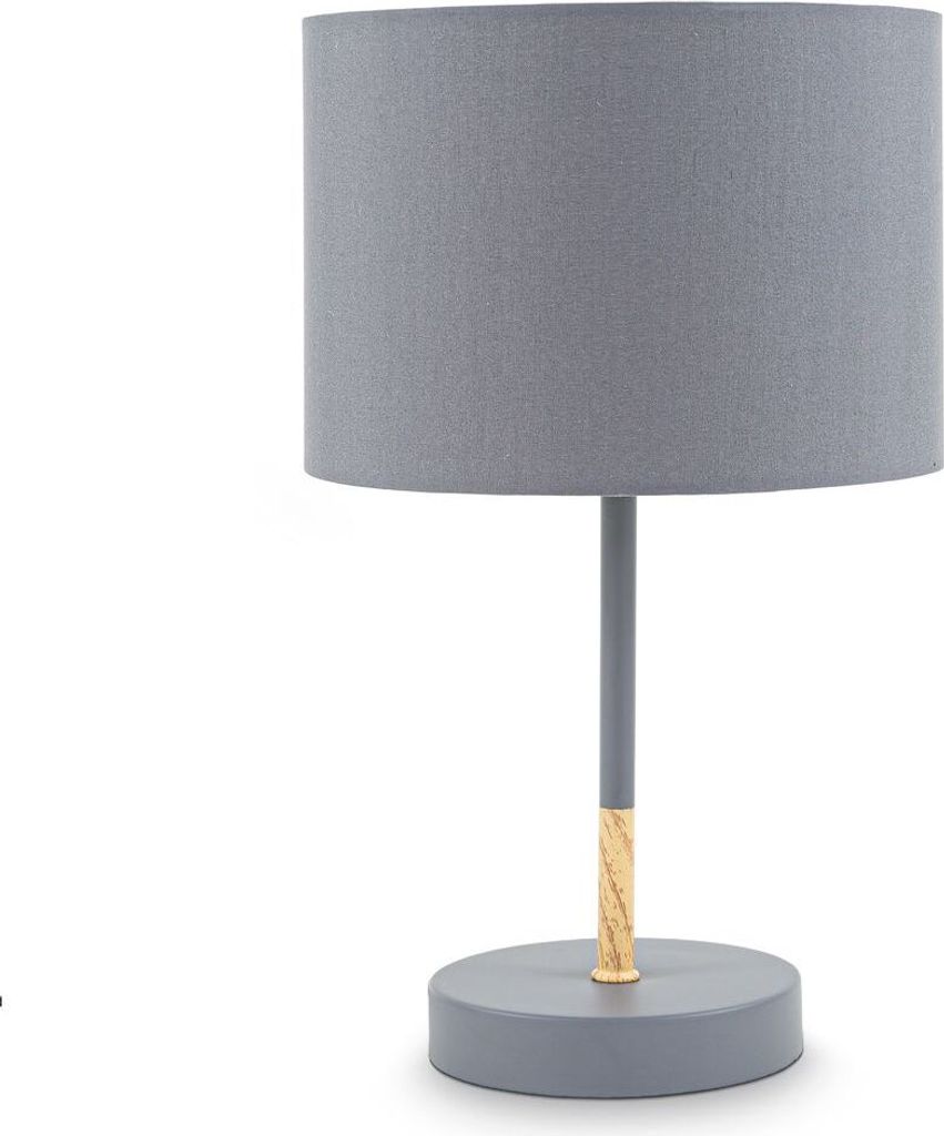B.K.Licht tafellamp, grijs, stoffen kap, diameter 20 cm, Productafbeelding 