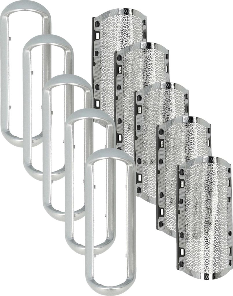 vhbw 5x Scherfolie kompatibel mit Braun Pocket P-80-1, P70-1, P-40, P-90, P-60, P-50, P-80, P-70 Elektrorasierer + Rahmen, silber