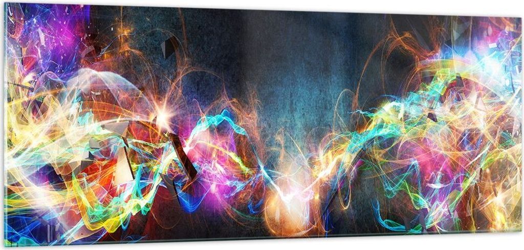 Bilder auf glas - Abstraktion modern - 100x40cm - Glasbilder - Wandbilder - Kunstdruck - zum Aufhängen bereit - Wanddekoration aus Glas - Glas Bil...