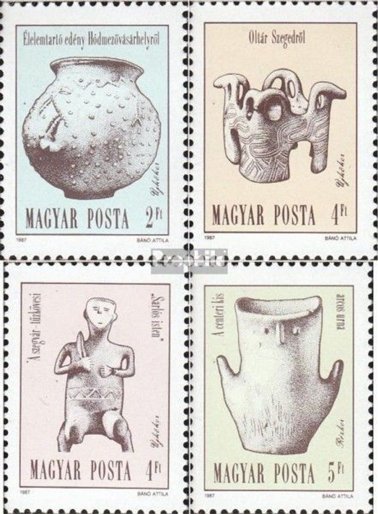 Briefmarken Ungarn 1987 Mi 3891A-3894A (kompl.Ausg.) postfrisch Archäologische Funde