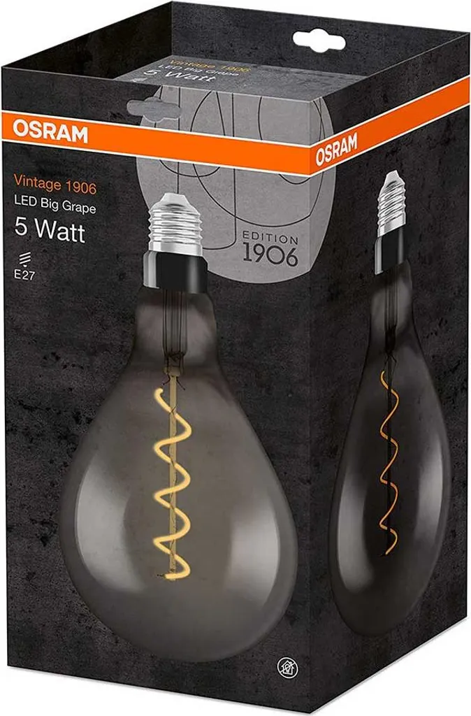 Ampoule Globe LED E27 Vintage Osram 1906 éclairage chaud confort 5W