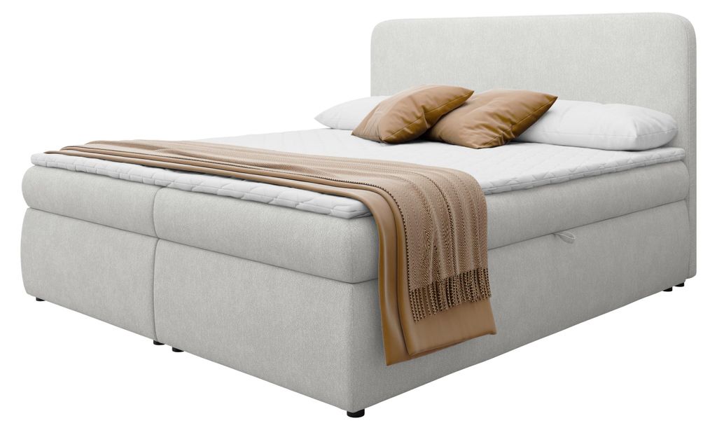 MIRJAN24 Boxspringbett mit zwei Bettkästen Bonny, Schlafzimmer, Dopellbett mit Topper (Farbe: Vibe 86, Größe: 180x200 cm)