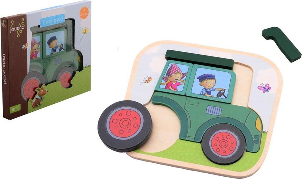 Johntoy jouéco fien teun Traktor-Puzzle aus Holz