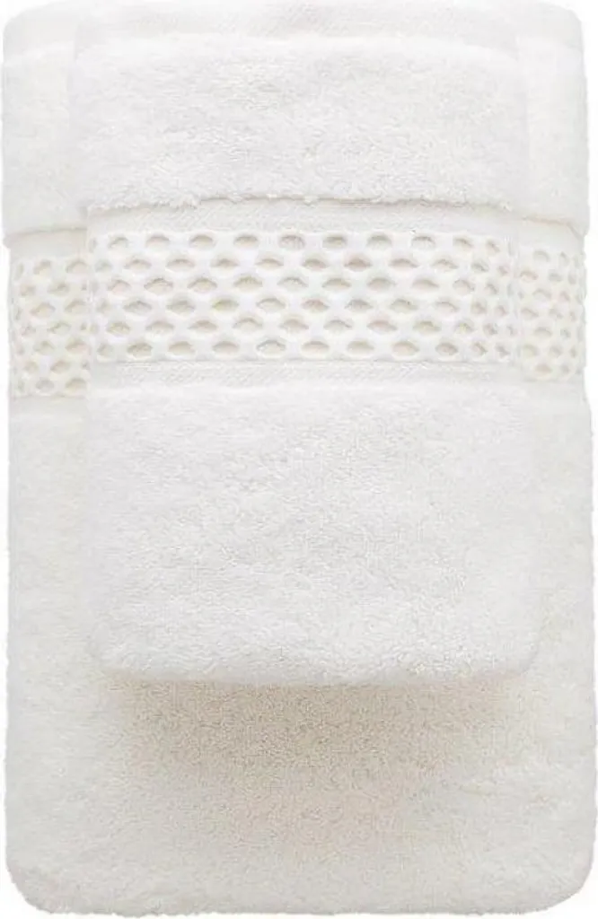 Asciugamano Panna Faro Rete 70x140 - Cotone 650g/m2 Soft Touch