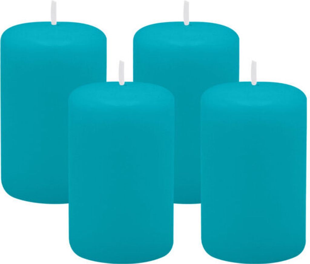 4er Set Adventskranzkerzen Ocean Blau Ø 50 x 80 mm