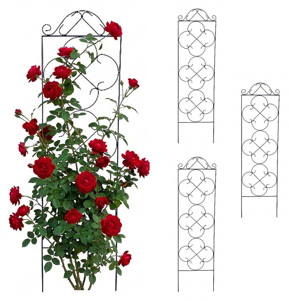 Garden Trellis Set of 4, Metal Climbing Plant Support