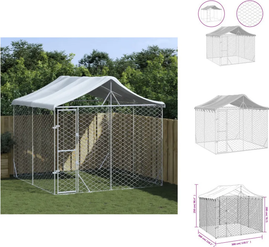 Chenil extérieur robuste 3x3m - Protection sécurisée pour chien avec toit