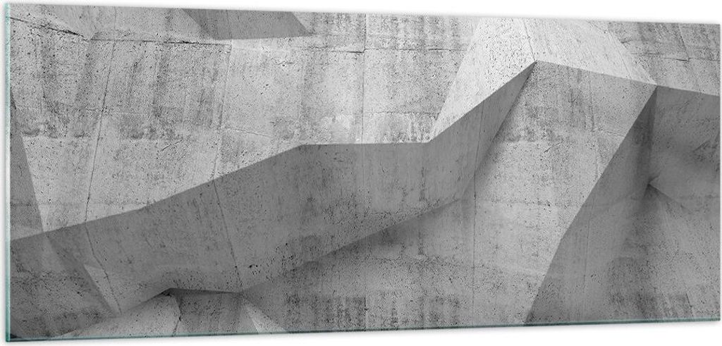 Bilder auf glas - Einteilig - Beton Wand Grau - 100x40cm - Glasbilder - Wandbilder - Bilder - zum Aufhängen bereit - Wanddekoration aus Glas - Gla...