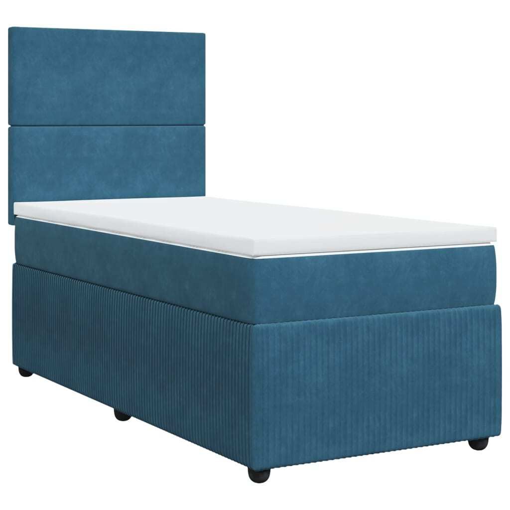 Best Möbel Boxspringbett mit Matratze - modernes Design - Dunkelblau 100x200 cm Samt - Doppelbett A3292260