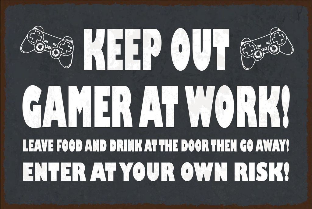 vianmo Holzschild 20x30 cm Keep out Gamer at work