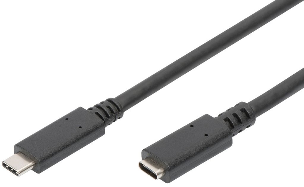 DIGITUS USB-C Verlängerungskabel 0.7 M – USB 3.2 Gen2, 10 Gbit/s, 100W Laden, 4K Video
