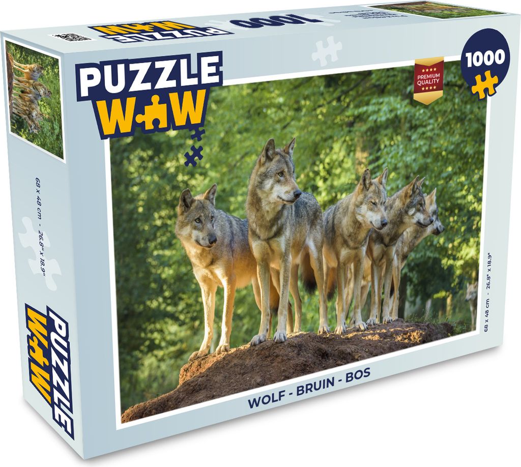 MuchoWow Puzzle 1000 Teile Wolf - Braun - Wald - Erwachsene - Rätsel