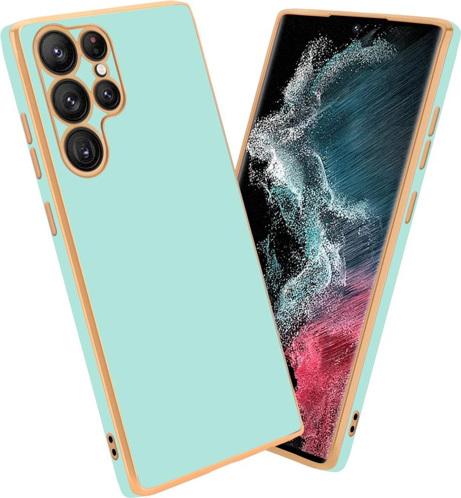 Cadorabo Schutzhülle für Samsung Galaxy S22 ULTRA Hülle in Grün Handyhülle TPU Silikon Kameraschutz Etui Case