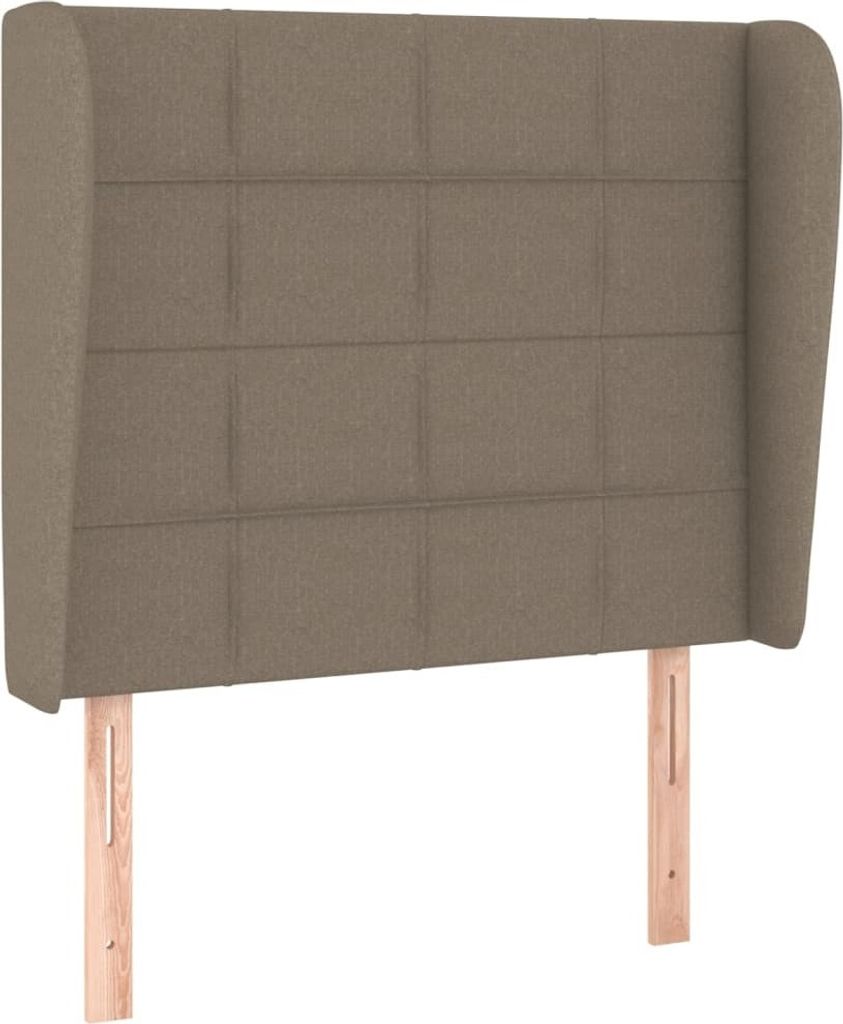 Kopfteil mit Ohren Taupe 83x23x118/128 cm Stoff