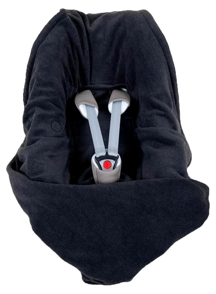 Fleece Einschlagdecke mit Gurtschlitzen für Autositze (3- und 5-Punkt) in Anthrazit