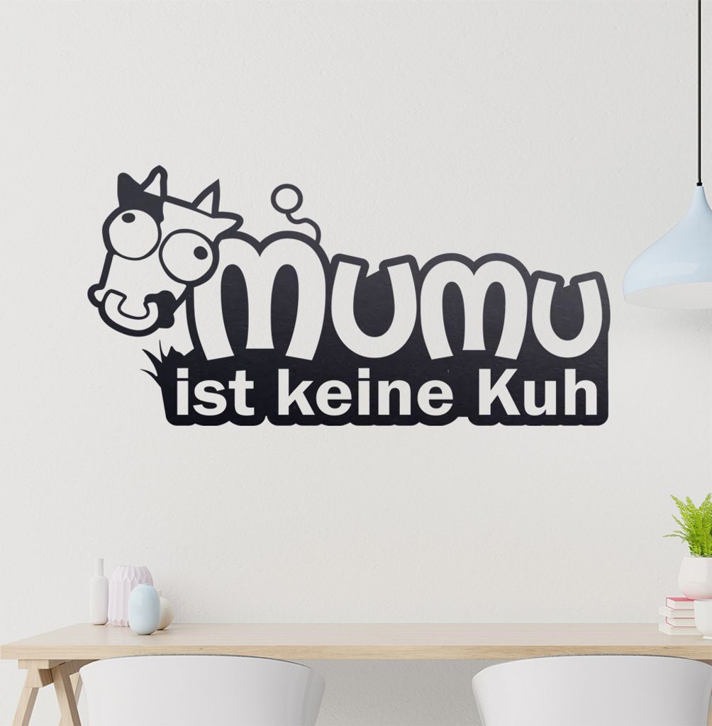 KIWISTAR Mumu ist kein Kuh - Vagina Kühe Muuh Wandtattoo in 6 Größen - Wandaufkleber Wall Sticker - Dekoration, Küche, Wohnzimmer, Schlafzimmer...