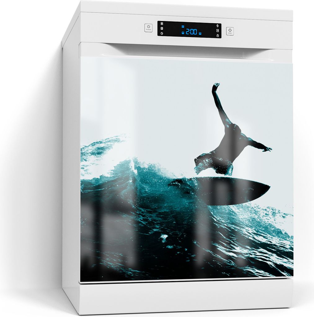 DEQORI Magnetmatte Spülmaschine Standard 60x60 cm 'Türkise Abenteuer' Magnetfolie