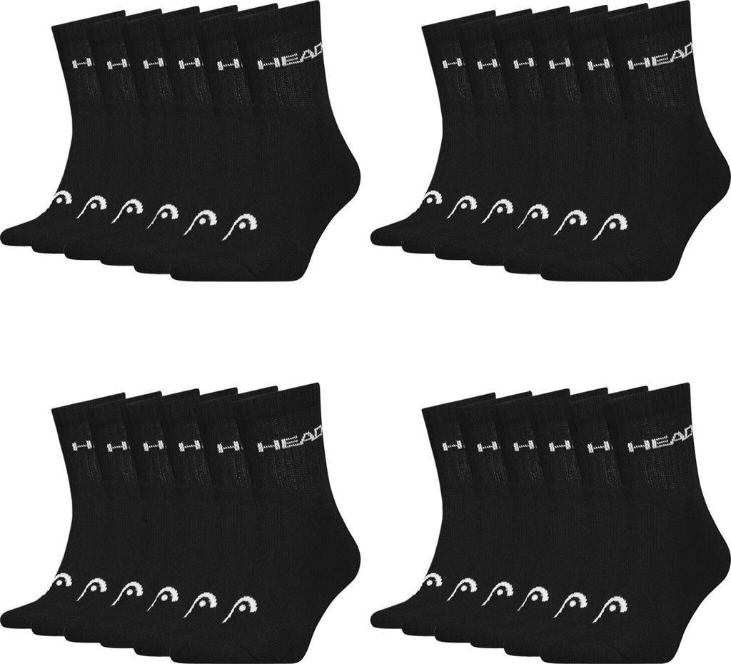 12 Paar HEAD Uni Short Crew Socken Baumwolle Blend Sport Socks