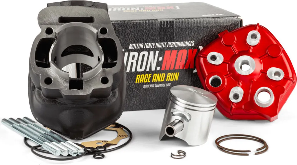 Kit Cylindre Culasse MVT Iron Max 75cc Fonte pour Moteur Derbi D50B0