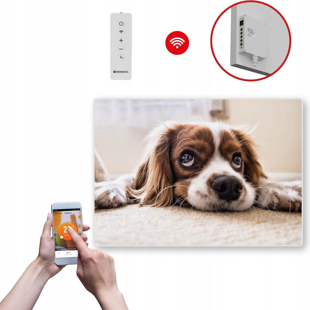 Termofol TF-SWT Infrarot Wandheizung - Wandheizung Elektrisch - Hund2 - 500W - 60x85 cm