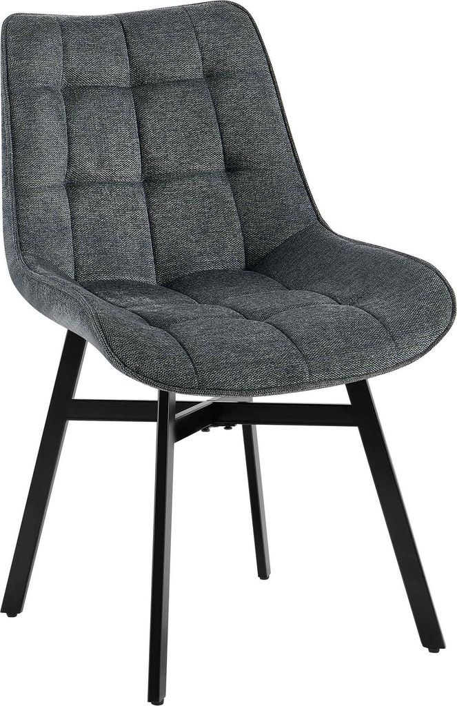 Esszimmerstuhl NEW ORLEANS Stoff | HxBxT 83x54x61cm | Dunkelgrau