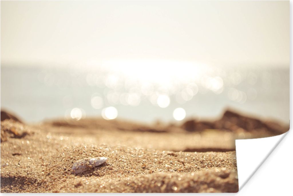 MuchoWow Poster Strand - Sand - Muschel 60x40 cm - Schlafzimmerdekoration