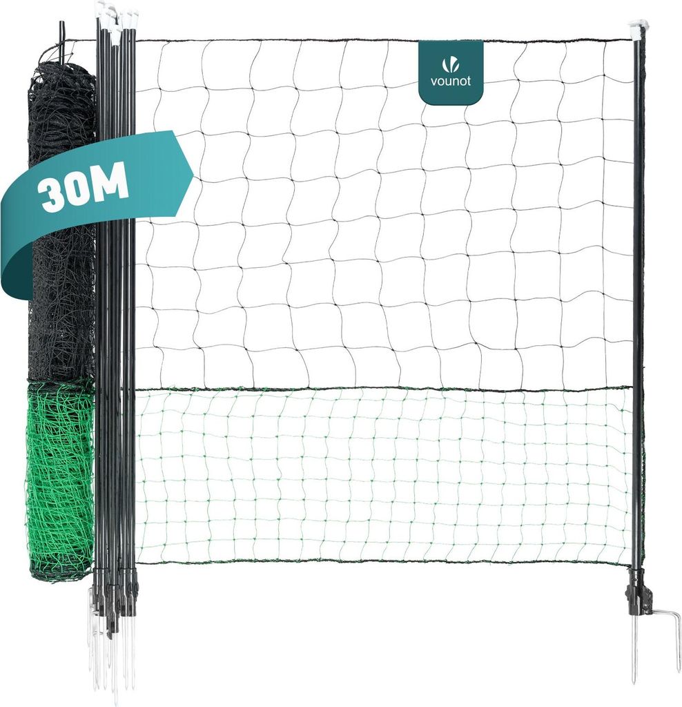 VOUNOT® Hühnerzaun & Hundezaun, 30m Mobiler Zaun,PE Produktbild 