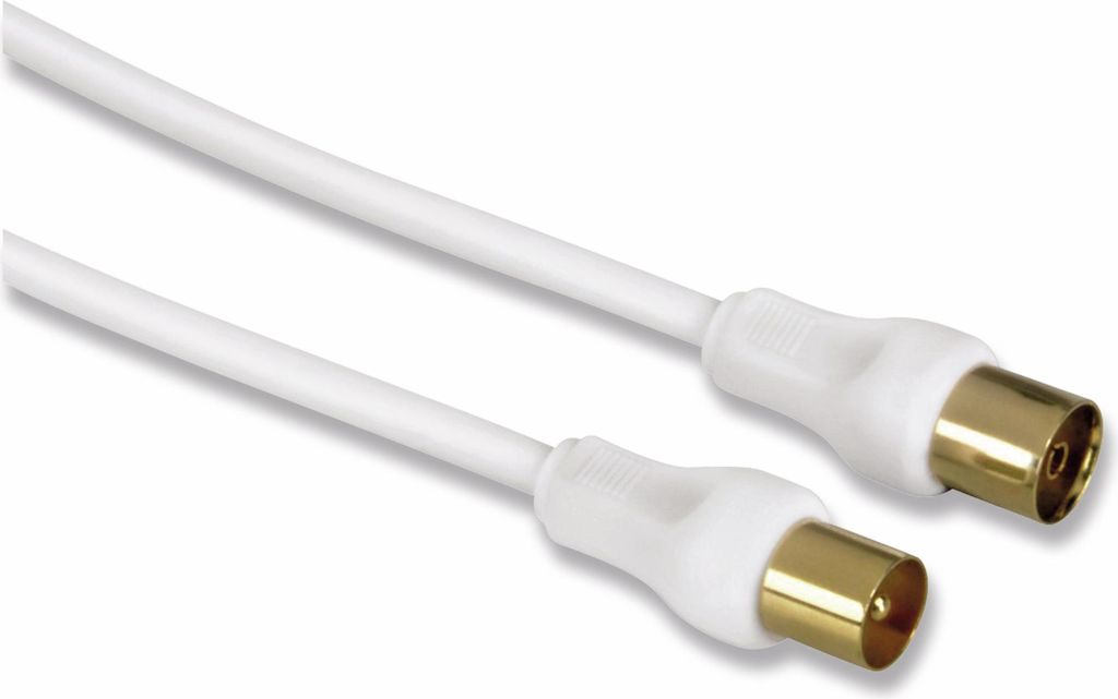 HAMA Antennenanschlusskabel 132150, Stecker/Kupplung, weiß, Produktbild 