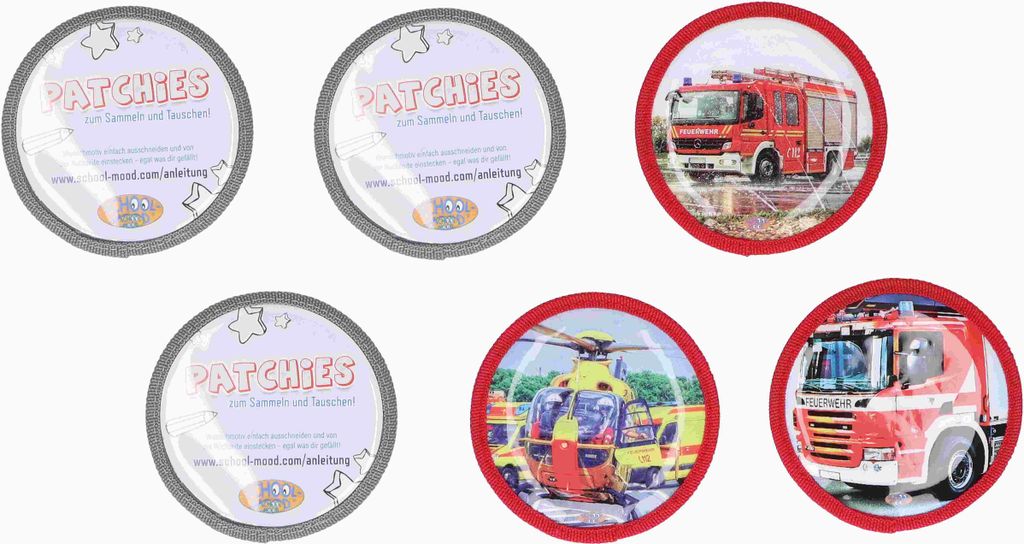 School Mood 6er Patchy-Set Feuerwehr -001