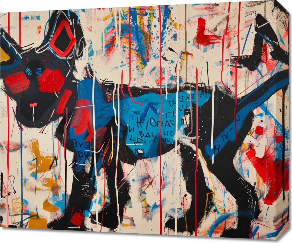 Bild 60x50cm Stadt Hund