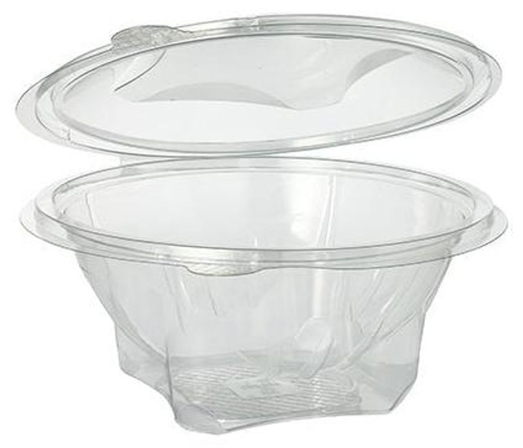 6x Starpak 50 Feinkost- und Salatschalen mit Klappdeckel, R-PET rund 750 ml Ø 17,4 cm · 7,3 cm glasklar | Unbekannte Einheit (50 Stück)