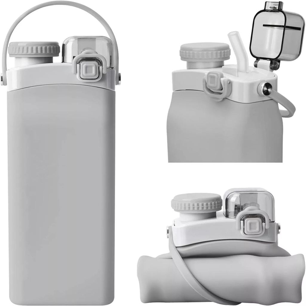 Faltbare Flexible Trinkflasche 600ml Wasserflasche Sportflasche für Sport Yoga