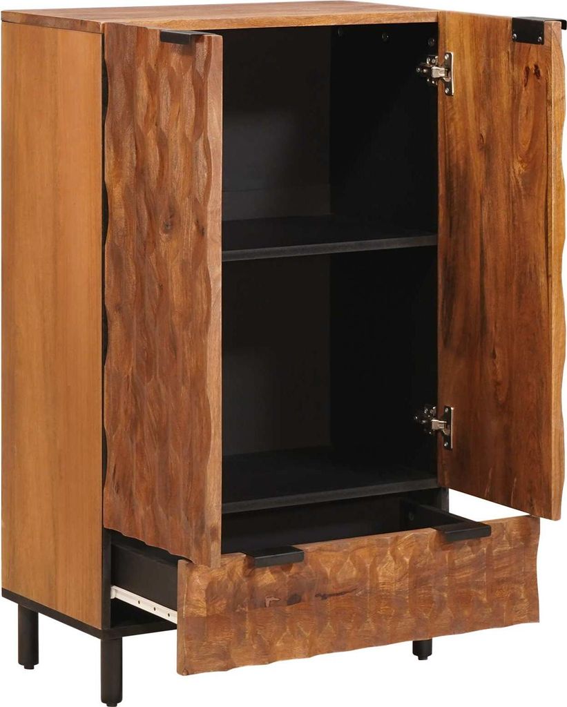 vidaXL Highboard mit Tür Akazienbraune Oberfläche 60 x 33 x 100 cm