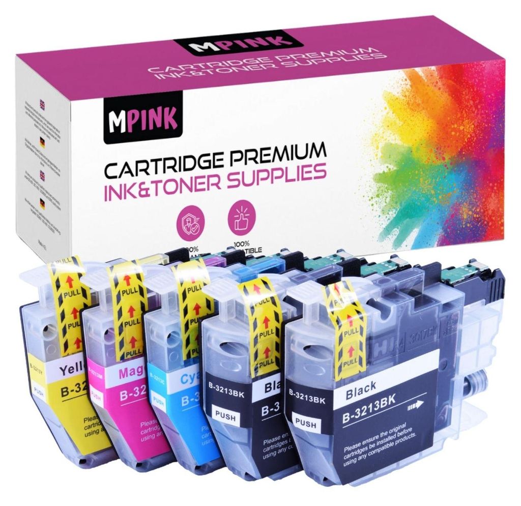 A box of printer ink cartridges with the cartridges displayed in front.