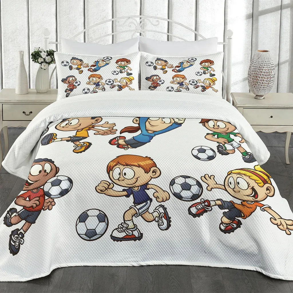 Andency Set Copripiumino 3D Basket 3 Pezzi – Microfibra Morbida Per Letto Singolo (167x228cm + Federa 50x66cm)