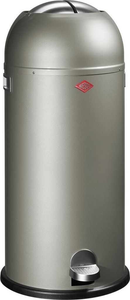 Wesco Abfalleimer Kickmaster Maxi Inhalt: 40 Liter, Farbe: neusilber, Treteimer