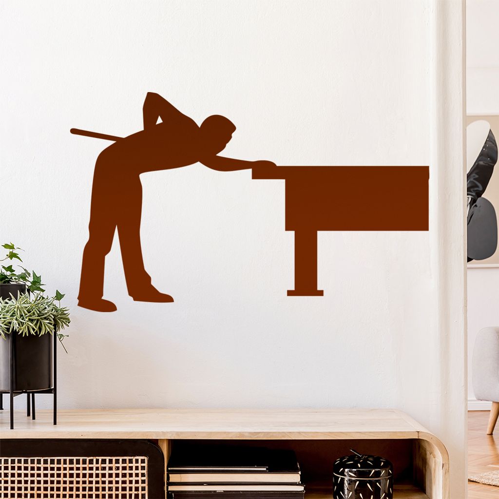 Billard Pool Spieler Figur Wandtattoo Wandaufkleber Wall Sticker - Dekoration, Küche, Wohnzimmer, Schlafzimmer, Badezimmer