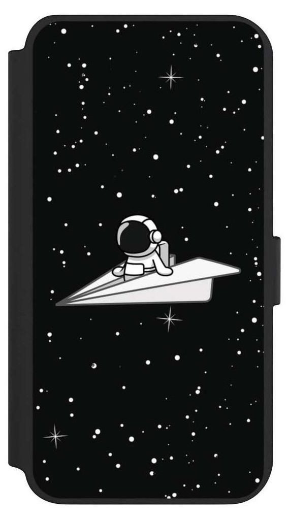 NIVOCASE Klapphülle für Samsung Galaxy S23+ Handyhülle aus Kunst Leder NIVOflip schwarz Astronaut Comic Papier